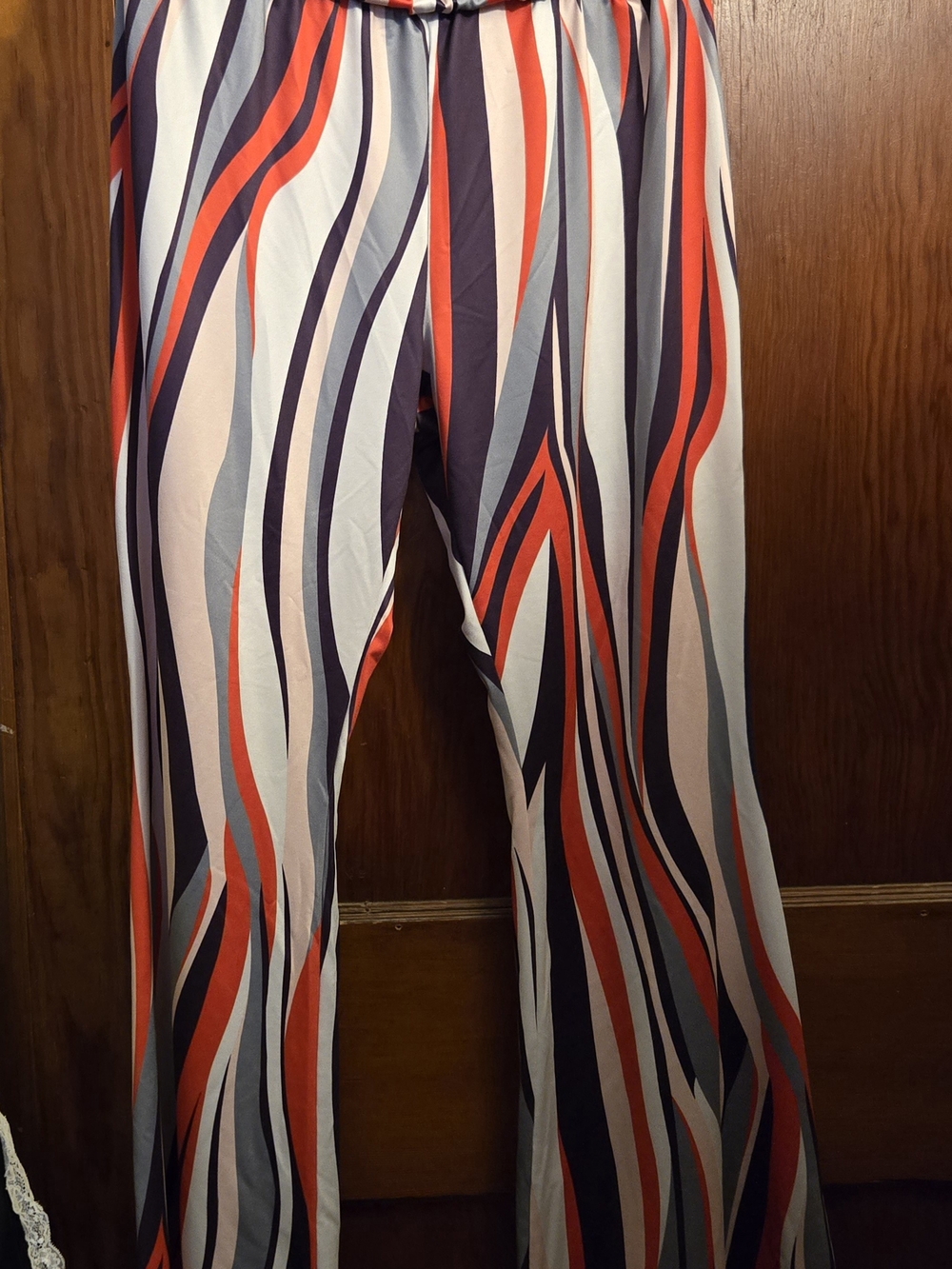 July 4th Wear Striped Boot Cut Flare Pants in Red, Navy, Pink & White